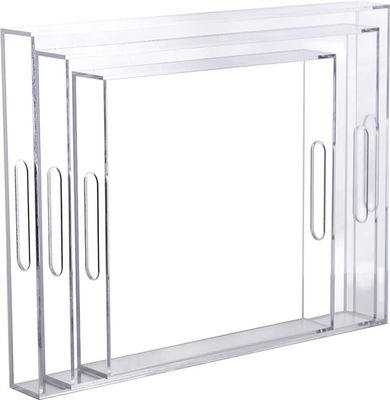 16x12x2inch 5mm PMMA warf kundenspezifisches Plexiglas klaren Acryl-Tray With Handles