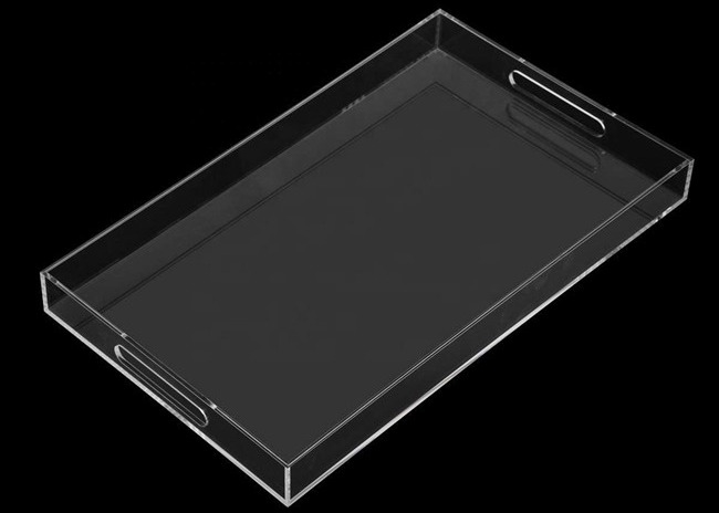 Plexiglas-klare kundenspezifische Acrylherstellungs-Acrylplexiglas Tray With Handles